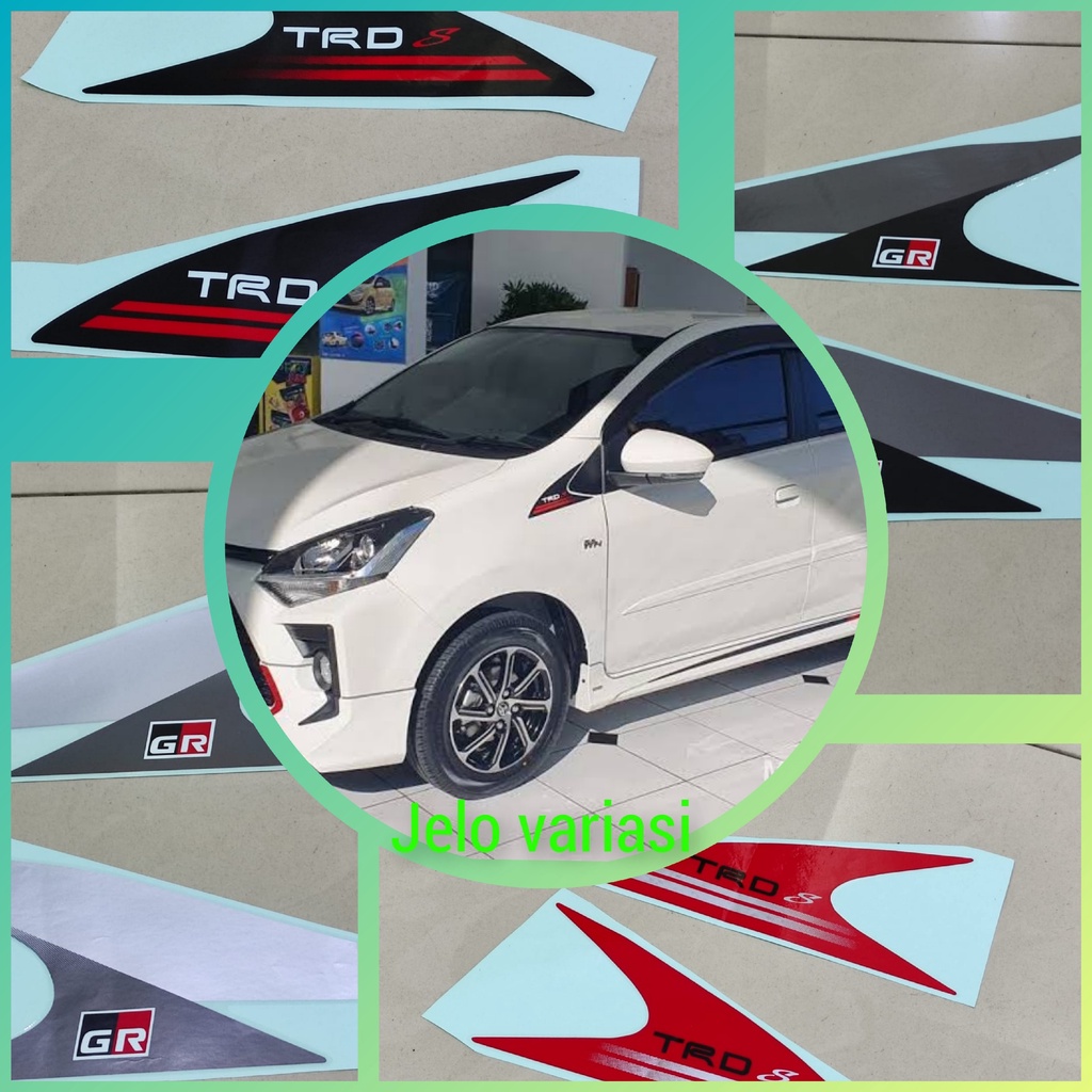 Sticker TRD Depan Spion Mobil Toyota Agya / Ayla Sticker TRD