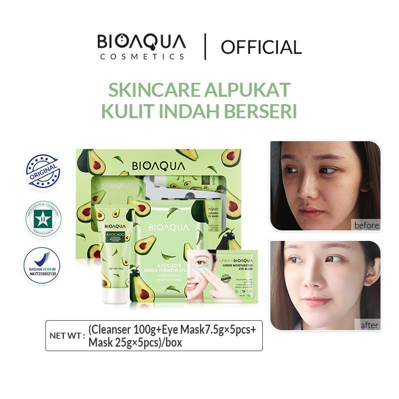 Jual BIOAQUA AVOCADO SKIN CARE SET | Shopee Indonesia