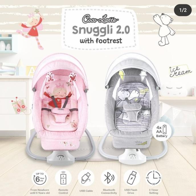 Cocolatte Snuggli 2.0 With Extra Footrest / Swing Ayunan Bayi Otomatis JUAL