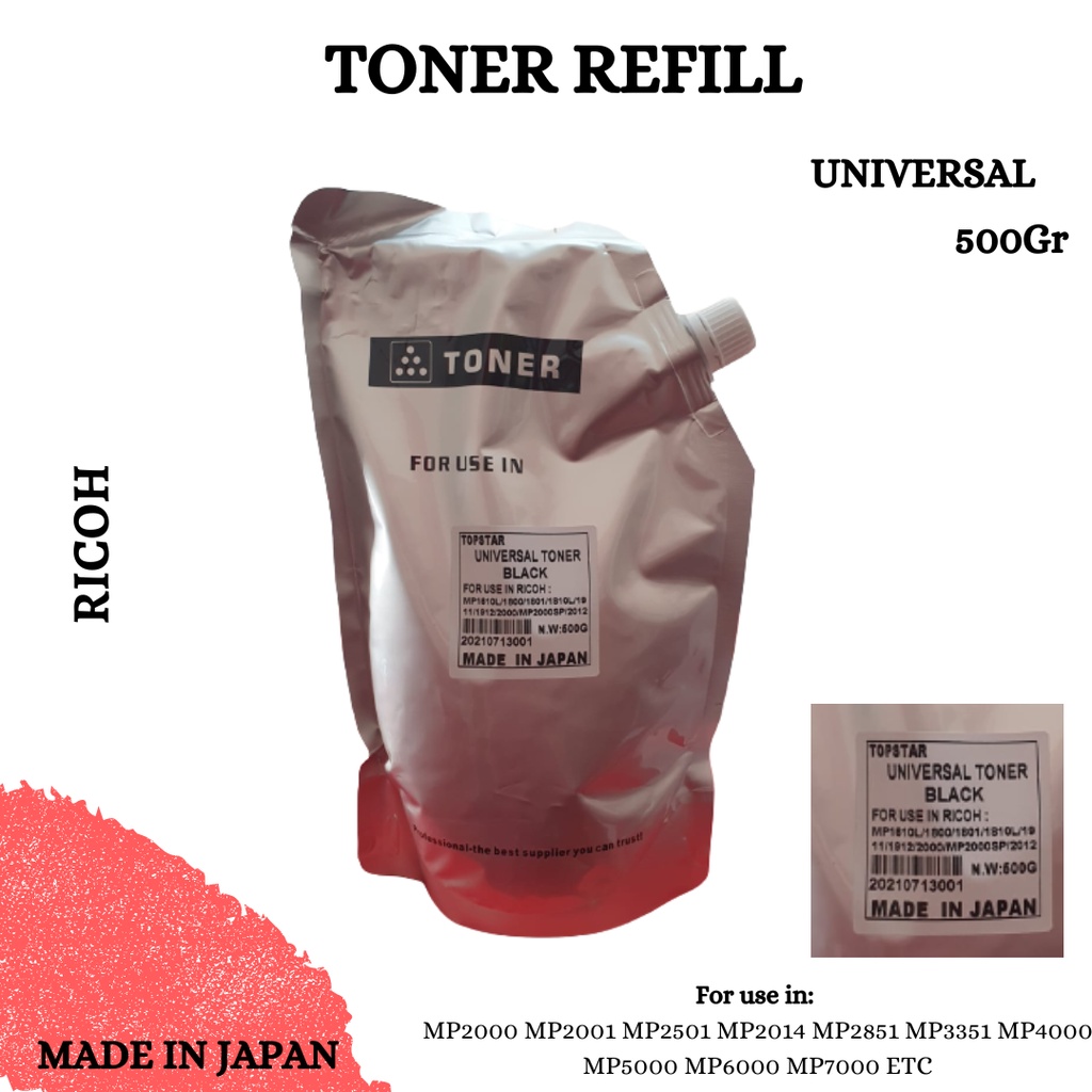 Toner Refill Ricoh Gestetner MP2000 MP2001 MP2501 MP2014 MP2851 MP3351 MP4000 MP5000 MP6000 MP7000 MP8000