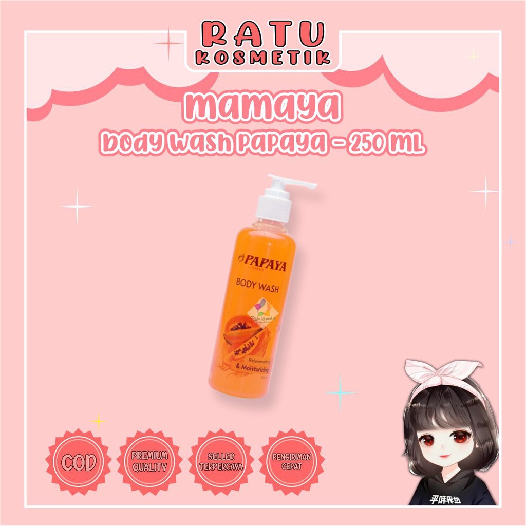 ❤ RATU ❤ Papaya Body Wash By Mamaya 500ml | Sabun Mandi Rejuvenating &amp; Moisturizing (✔️BPOM)