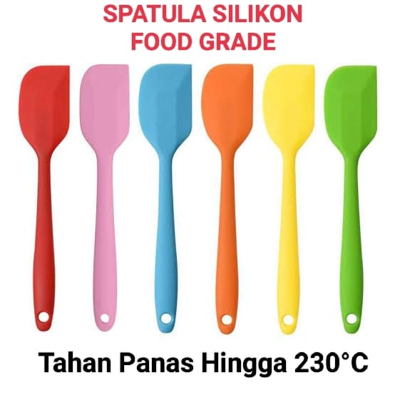 Spatula Silikon Permanen Food Grade Tahan Panas Hingga 230 Derajat Celcius / Spatula Silikon Food Grade Anti Panas Anti Lengket