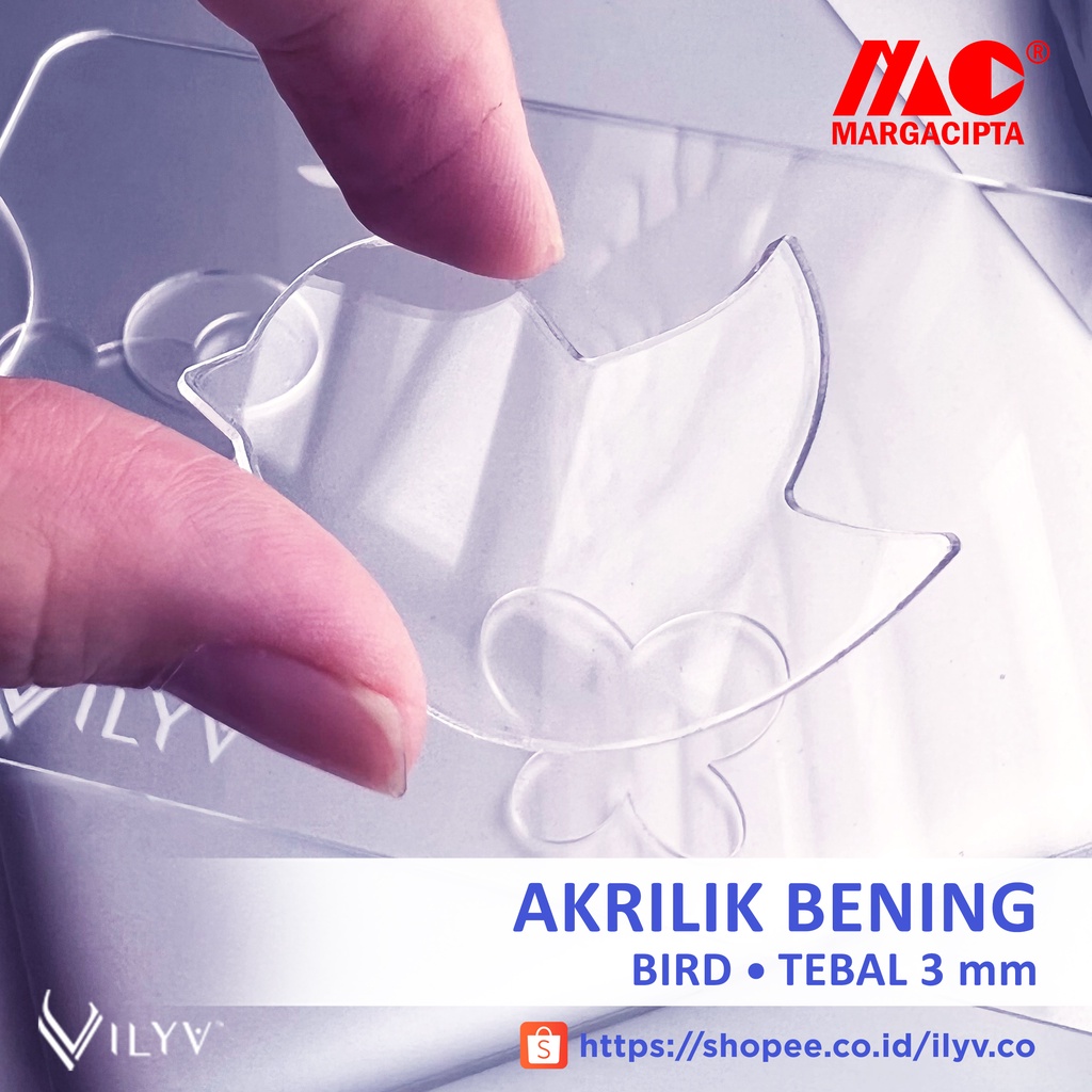

Akrilik Burung Bening 3 mm Marga Cipta / Akrilik Potong Bentuk Burung Laser Cutting / Bird Acrylic Laser Cut / Akrilik Custom