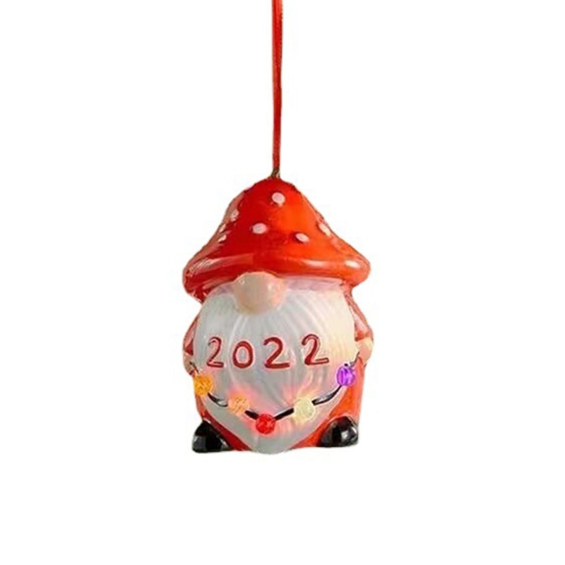 Ornamen Gantung Bentuk Snowman Bahan Resin Dengan Lampu Untuk Pohon Natal