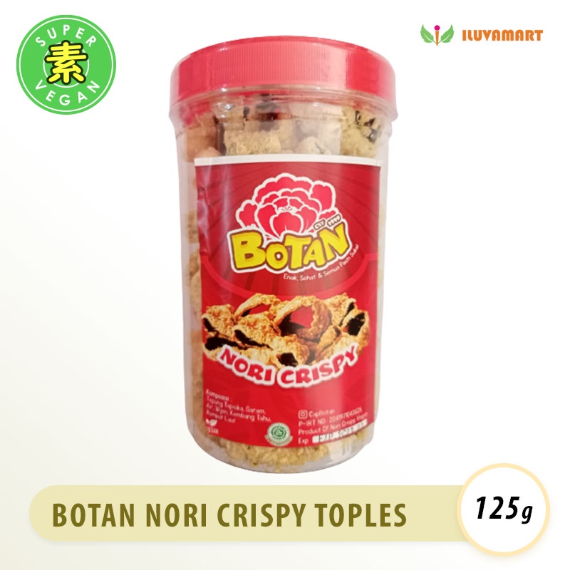 

Cap Bunga Botan Nori Crispy Toples 125gr Ikan Asin Vegan