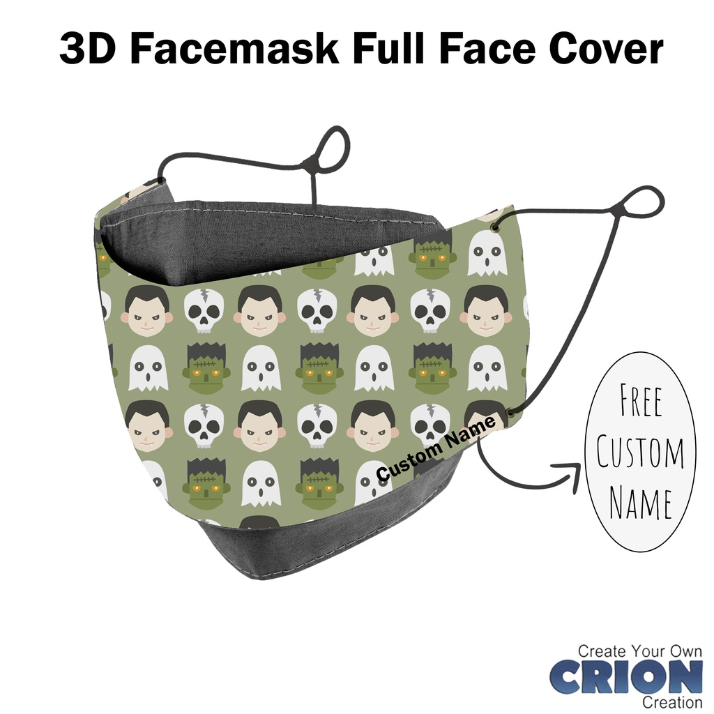 Crion - Masker 3d Full Face Cover Halloween Series - antibacterial