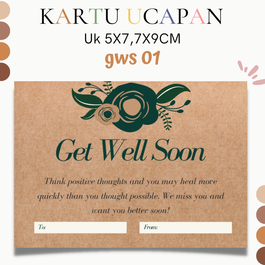 Jual Kartu Ucapan Get Well Soon Card Lekas Sembuh Semoga Cepat Sembuh