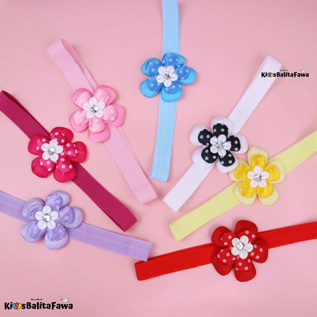 (SATUAN) Bandana Little Flower Bayi Anak Perempuan / Bando Bunga Bayi Lucu Cewek Polos Aksesoris Rambut Balita Import Babycinnamon