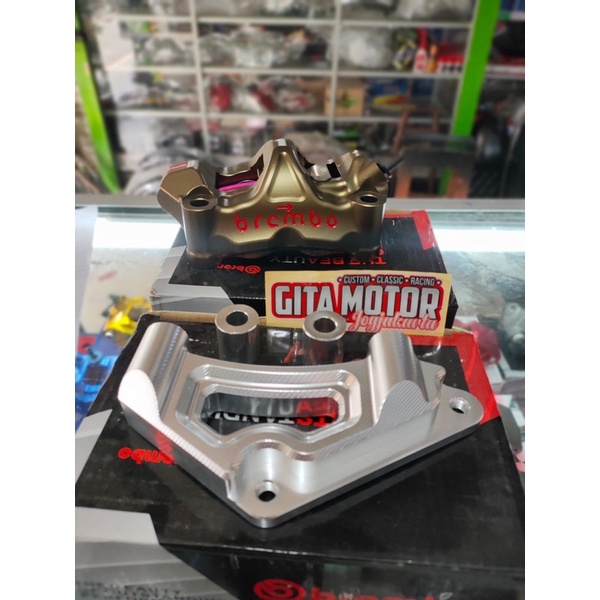 Kaliper Brembo GP4 GP4RX m50 grade A Import Full CNC 4 piston pitch 100 PNP SHOCK TIGER GL MEGAPRO 3