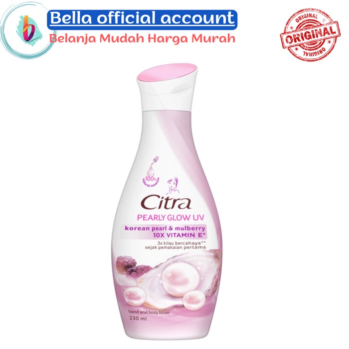 CITRA Hand And Body Lotion Pearly White Sakura Glow Bengkoang UV 230ml - Pearly White