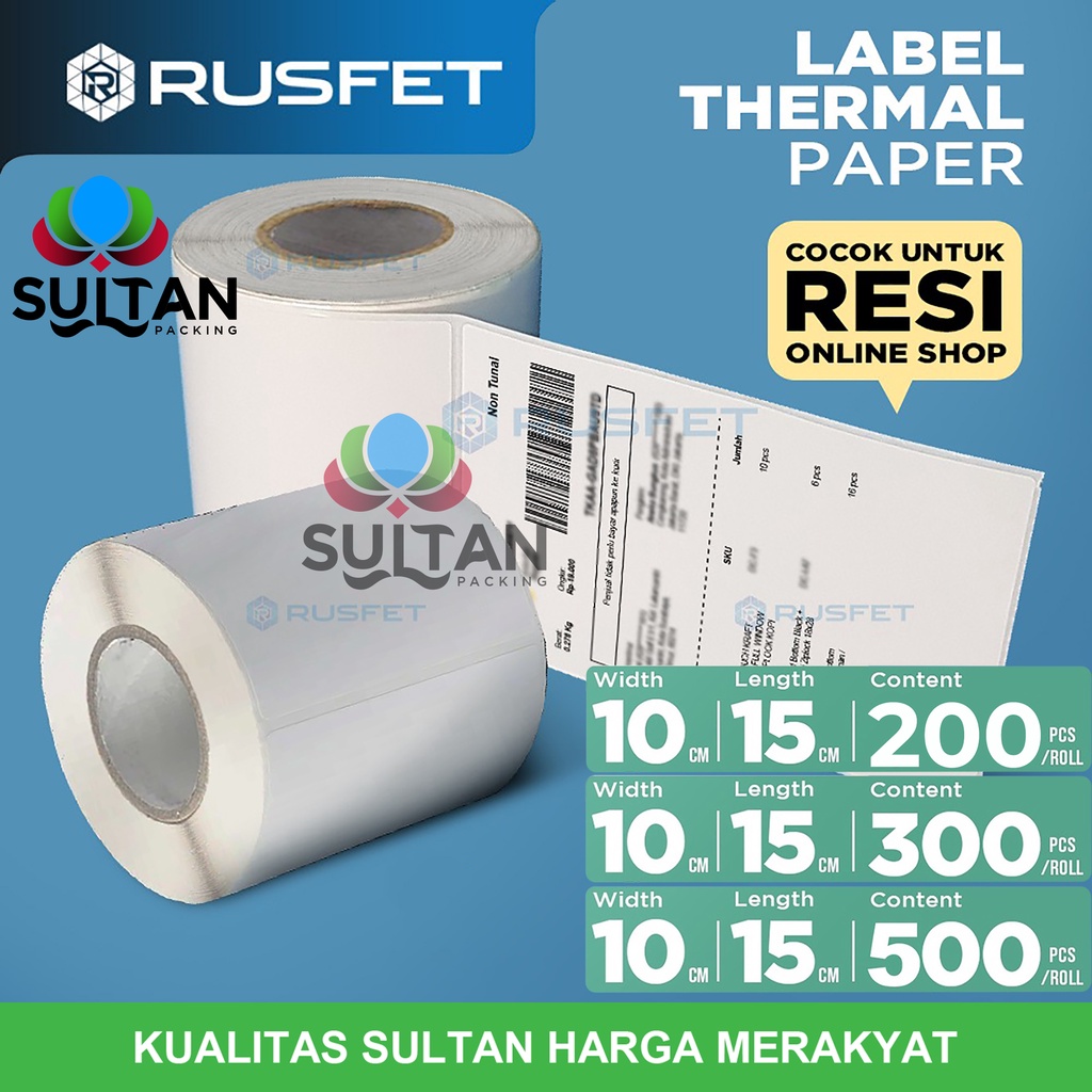 

RK Stiker Label Thermal Paper Stiker Barcode Printer Resi Kertas POS A6 Rusfet