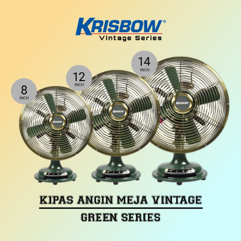 KIPAS ANGIN MEJA VINTAGE GREEN SERIES KRISBOW
