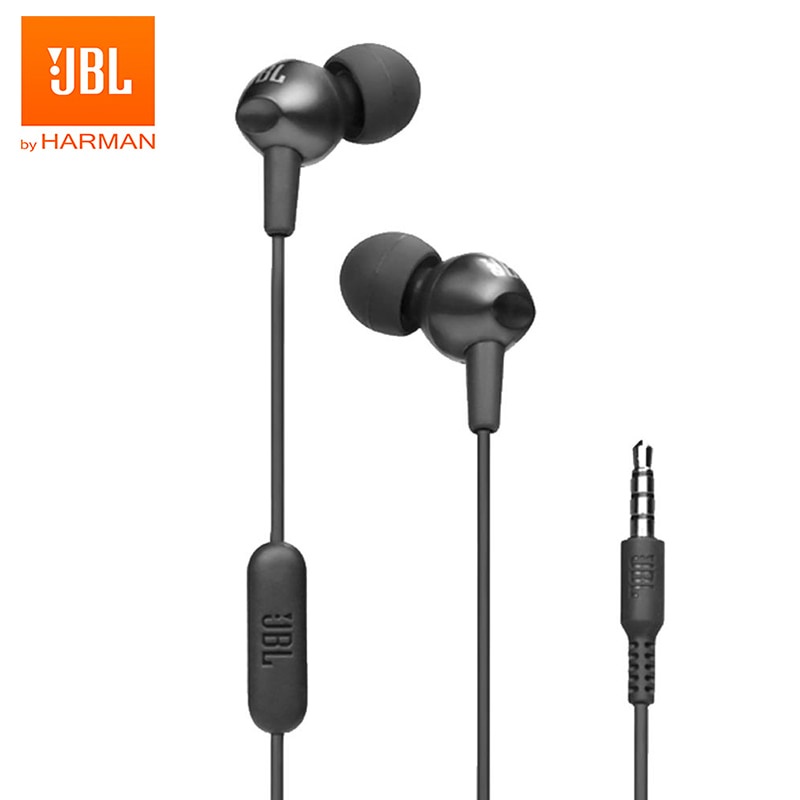 Jbl C200SI Earphone Stereo Deep Bass Handsfree Dengan Mic + Kabel Jack 3.5mm