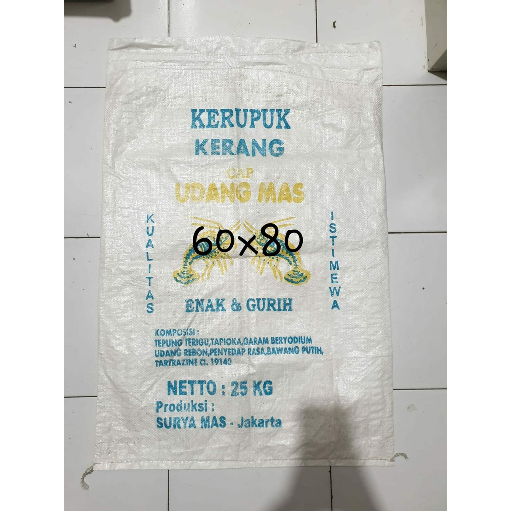 [Lembar] Karung Bekas Kerupuk Kerang Harmis 25KG - Size 60 cm x 80 cm