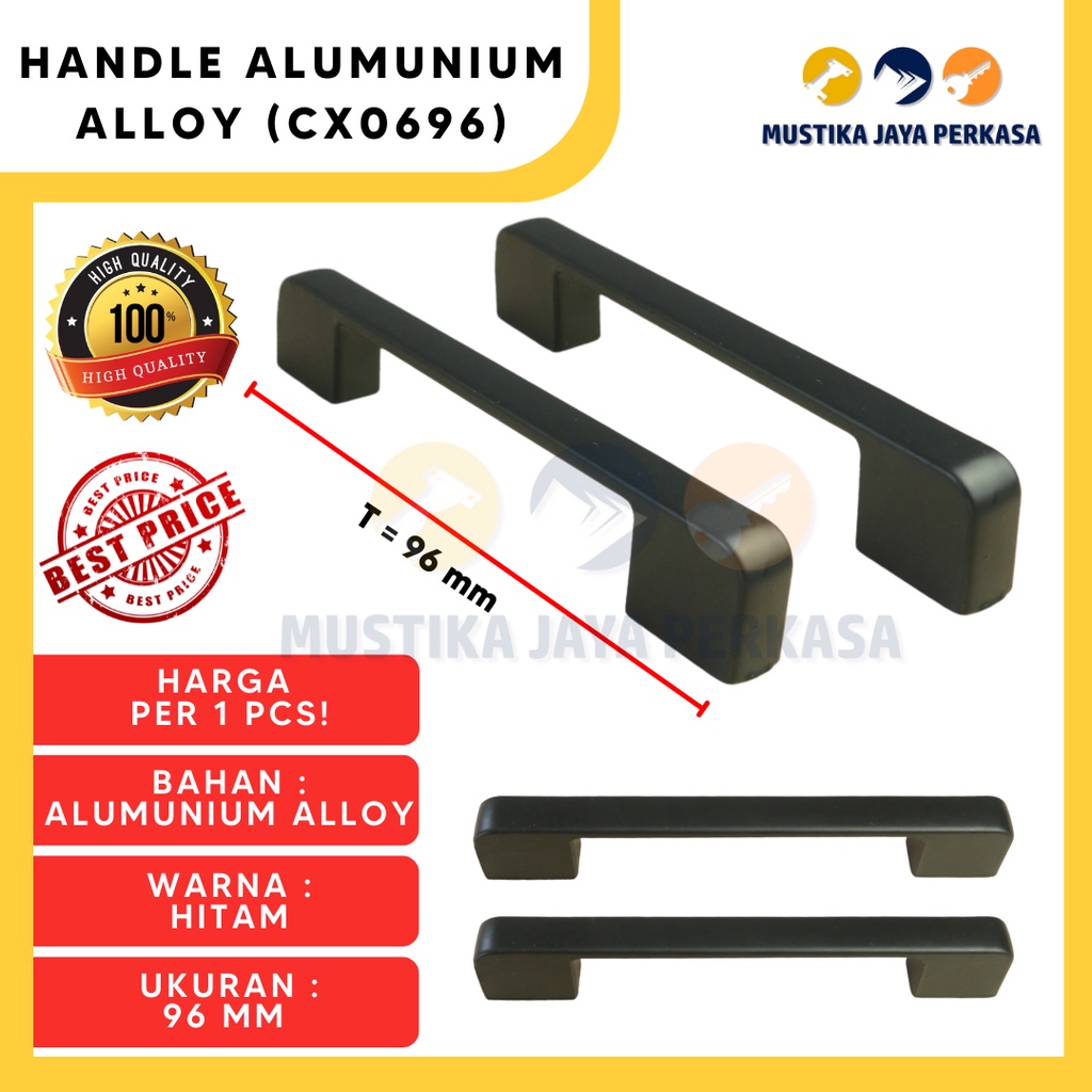 Handle Tarikan Laci Lemari Hitam Minimalis Knob HM Besi Stainless Zinc