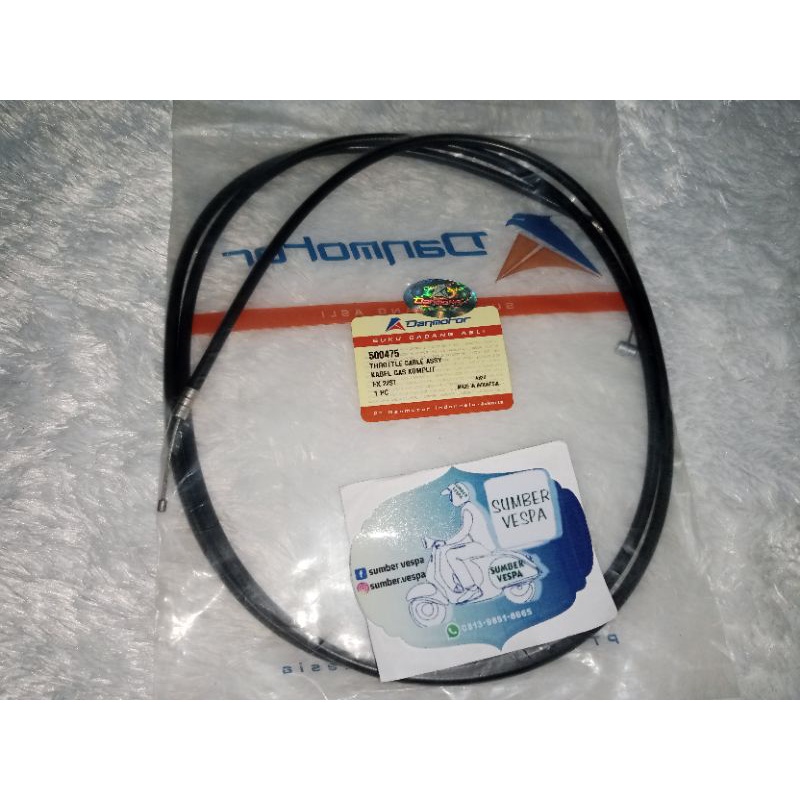 Kabel Gas Vespa Lengkap Luar & Dalam Kabel Gas Vespa Excel/Exclusive/PS/PX/Strada/Super/Sprint