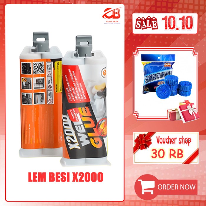 Lem X2000 dua komponen Lem las besi serbaguna menahan dampak yang kuat