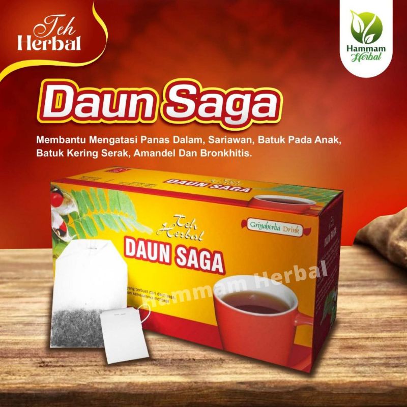 

Teh Celup Herbal Daun Saga Radang Batuk Amandel Panas Dalam Sariawan