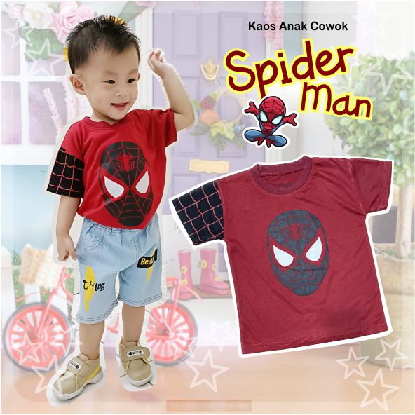 Atasan Kaos Murah Anak Laki-laki Spiderman CF Kids