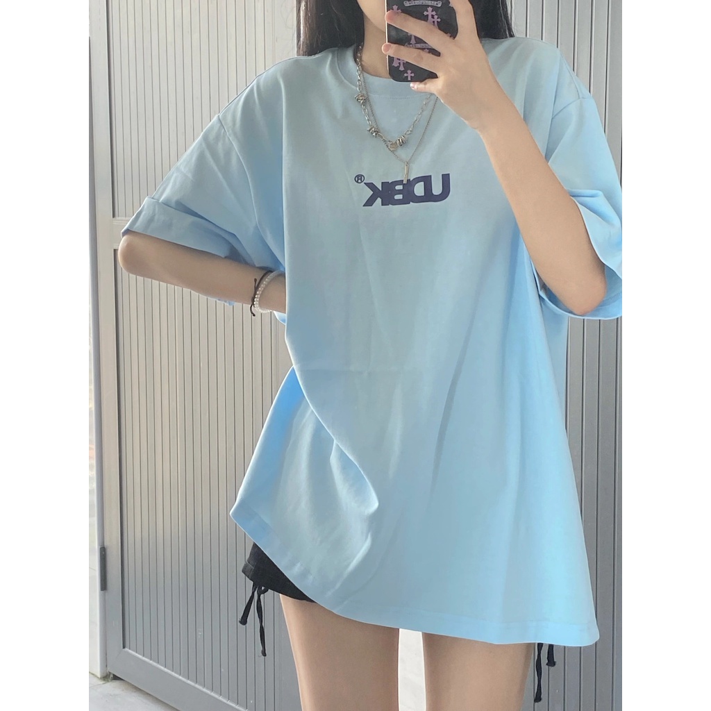 【 Penawaran Istimewa 】Kaos Atasan Wanita Biru Muda Original Premium / Baju Atasan Wanita Import fashion Korea Style Imut