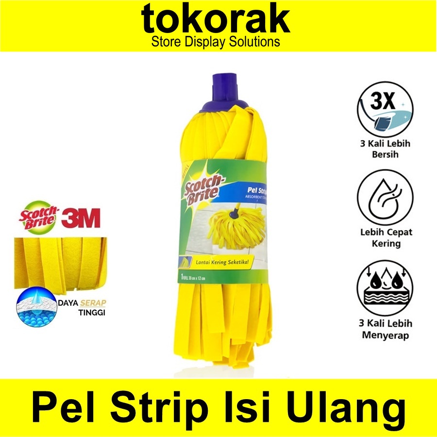 3M SCOTCH BRITE KAIN PEL ISI ULANG REFILL PEL STRIP KUNING ID- 73