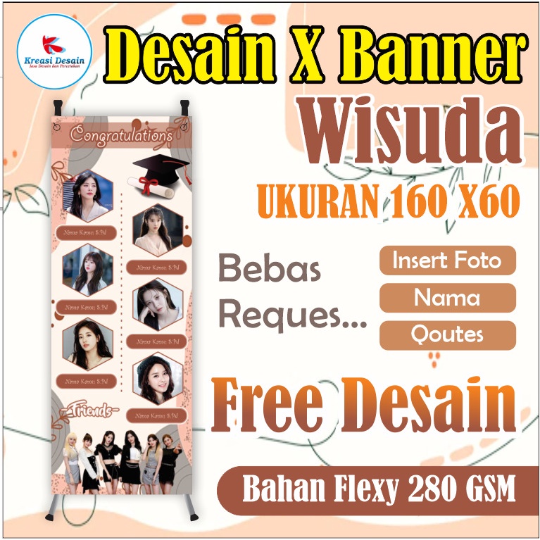 X BANNER wisuda / spanduk wisuda murah