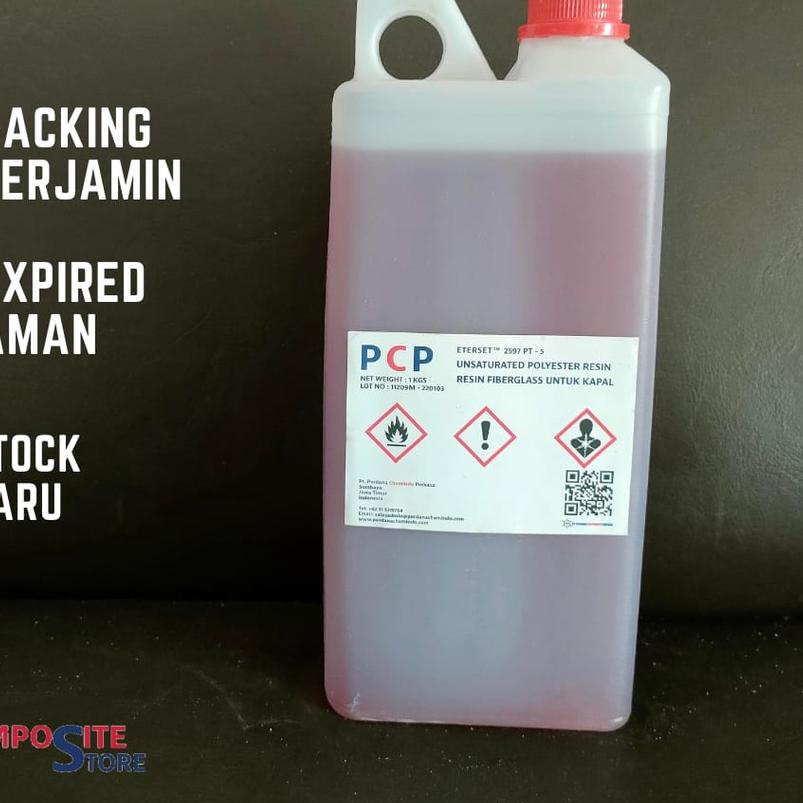 resin fiberglass merah butek - minyak fiber glass - lem fiber pink STD KAPAL FIBER KEMASAN 1 KG
