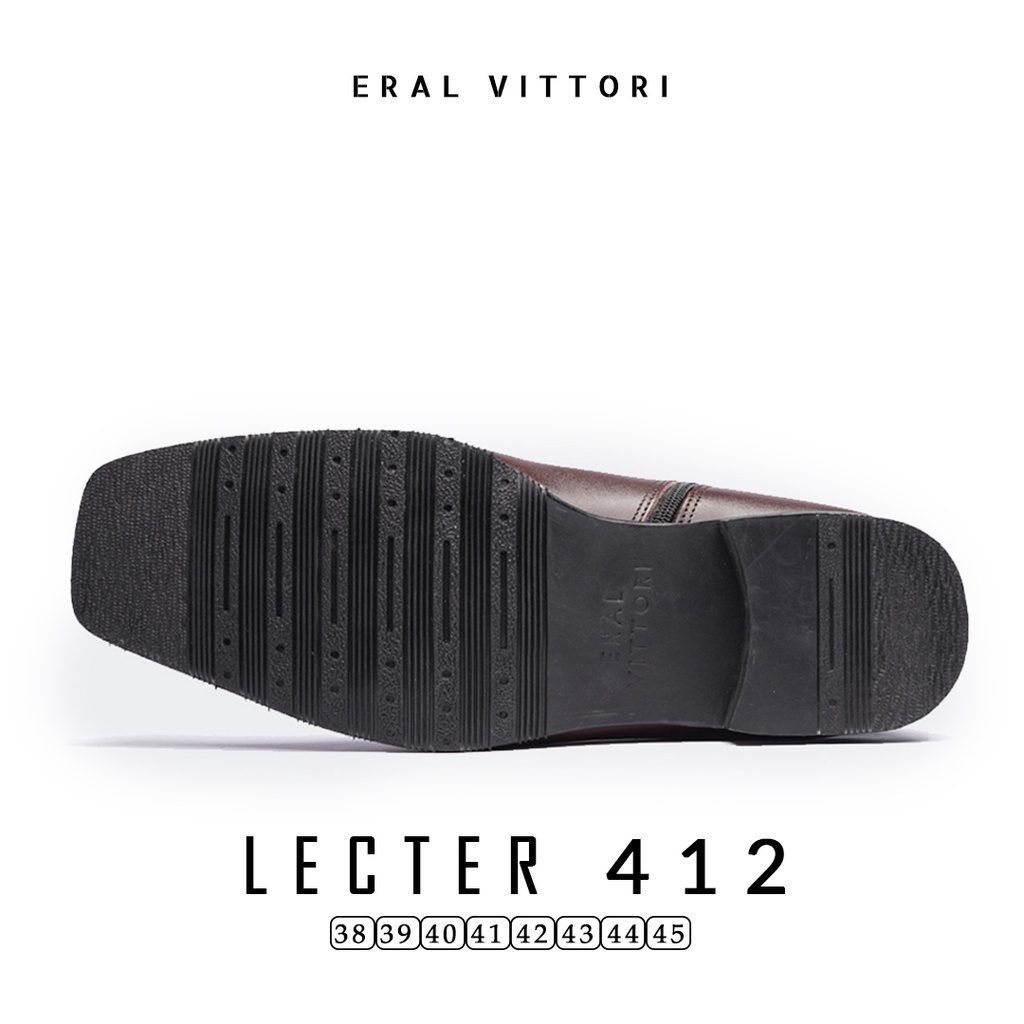 Eral Vittori - Lecter 412 Sepatu Boots Formal Pria Kulit Tinggi Zipper Cokelat