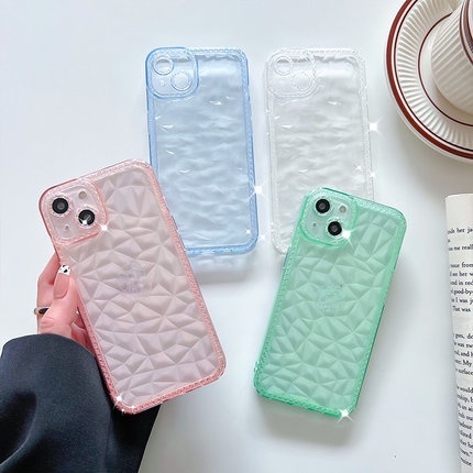 Soft Case TPU Bening Tekstur Berlian Untuk iPhone 14 Pro Max 13 12 11 Pro Max SE 2 XS XR X 8 7 Plus 6 6s Plus