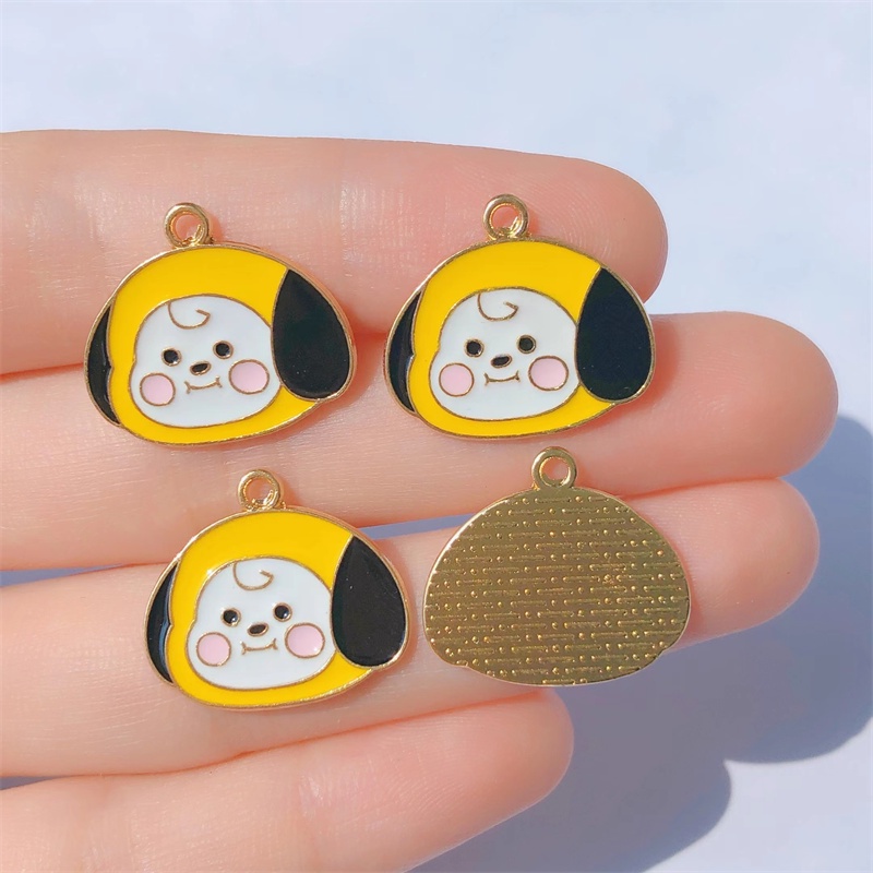 4pcs Liontin Kalung Bentuk Hewan Kelinci / Kucing Bahan Alloy Charms