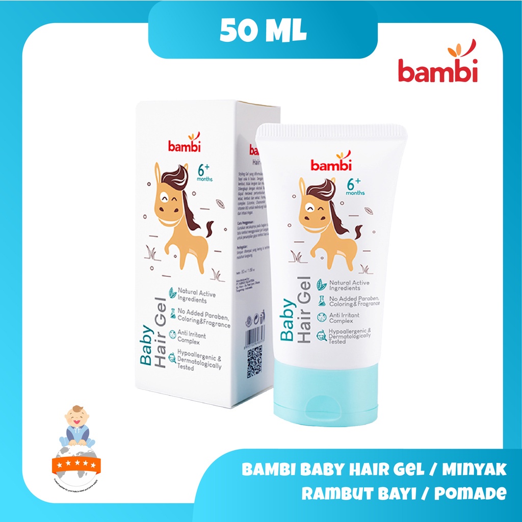 BAMBI Baby Hair Gel / Minyak Rambut Bayi / Pomade (Tube) 50ml