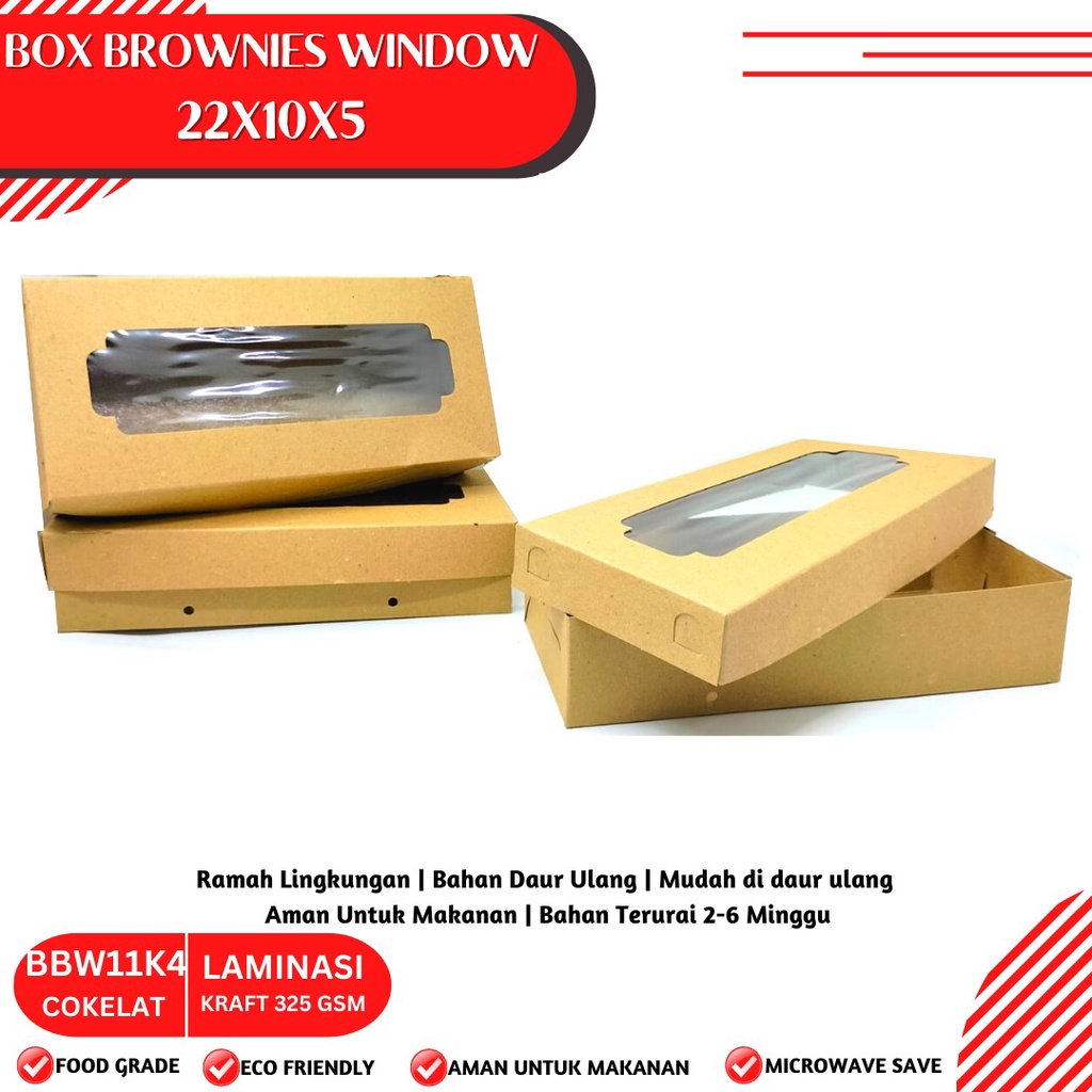 Box Brownies 22x10x5 Dus Window (BBW11K4-22X10X5 Cm)