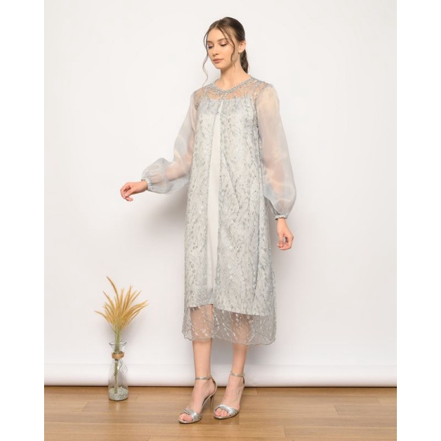 Dress wanita-Belle Dress-Dress brukat-Baju wanita-Dress pesta-Baju pesta-Gaun wanita-Gaun pesta