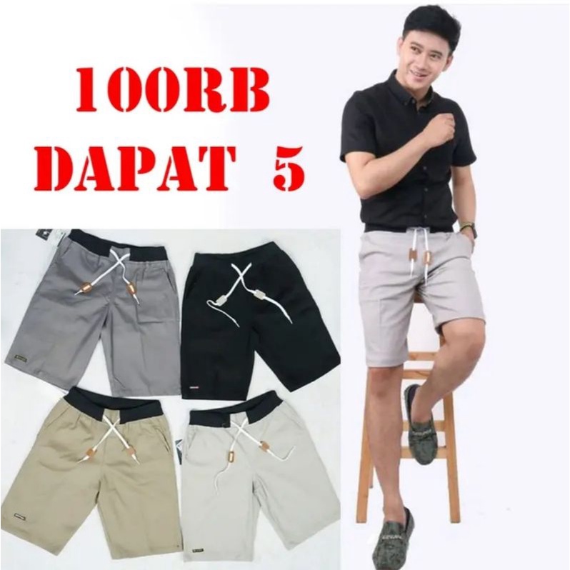 PAKET 100 Ribu 5 Pcs CELANA DISTRO CHINOS PENDEK LAKI DEWASA