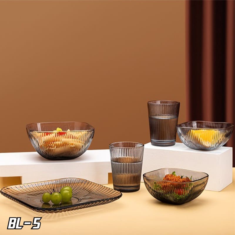 COD BL-5/8 Mangkuk Set Gelas Piring Peralatan Makan Bahan Kaca Premium Mangkok set premium peralatan makan Mangkok set Kaca Souvenir Mangkok set Japaness Style