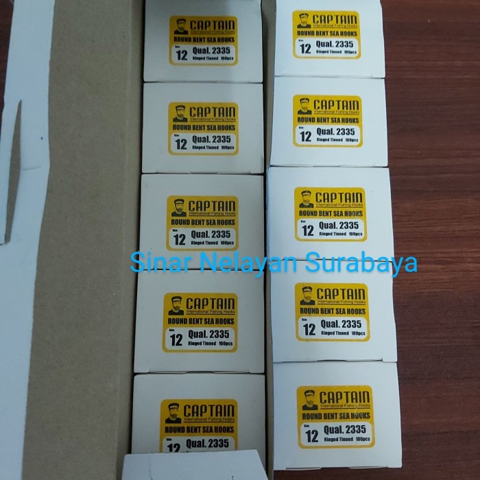 Kail mata pancing putih Captain 2335 no 12 (10 kotak kecil)