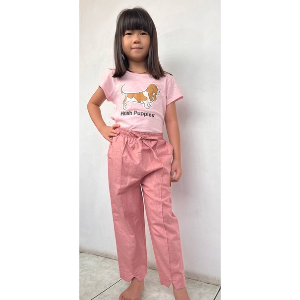 DL88 I Celana Anak Katun Rami Linen Polos Premium/ Celana Anak Perempuan buat usia 6-12tahun