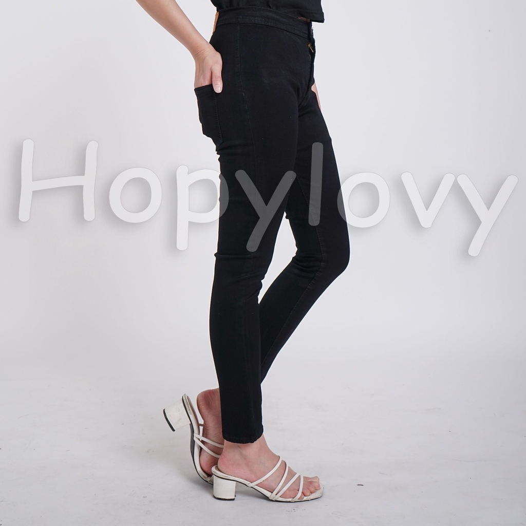 HOPYLOVY -  HW Jeans / Celana Highwaist Jeans High Waist PNY