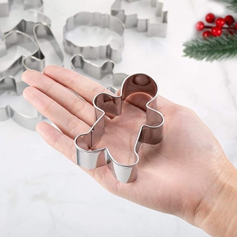 1 Pc Cetakan Pemotong Kue / Biskuit / Permen Bahan Stainless Steel Tema Natal