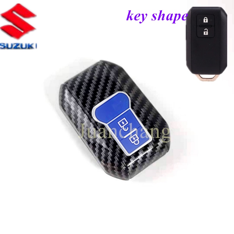 Case Remote Kunci Mobil Bahan Abs Karbon Untuk Suzuki Ertiga Swift 2017 Wagon R 3c Embona XL7 2017-2021 2 Tombol