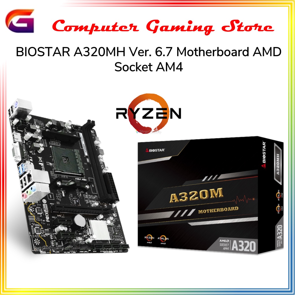 BIOSTAR A320MH Ver. 6.7 Motherboard AMD Socket AM4