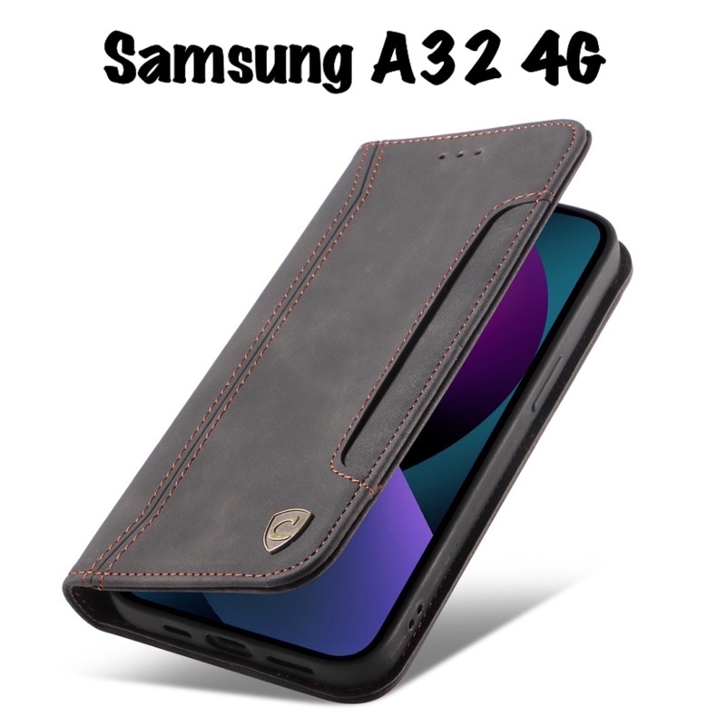 Samsung A32 4G CASEON Flip Wallet Slot Card Leather Case Dompet Flip Case Samsung A32 4G Dompet