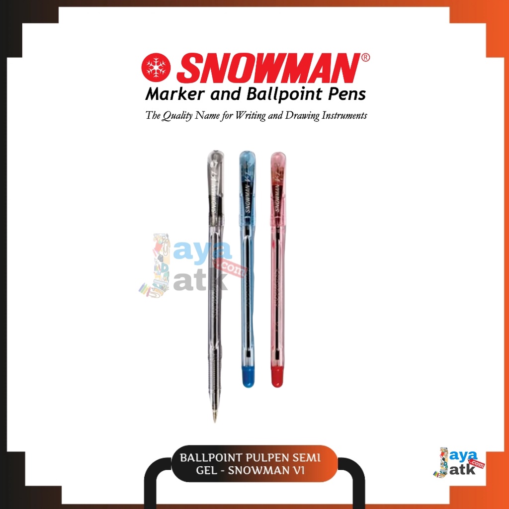 

(PACK) Ballpoint Pulpen Pena Semi Gel - Snowman V1