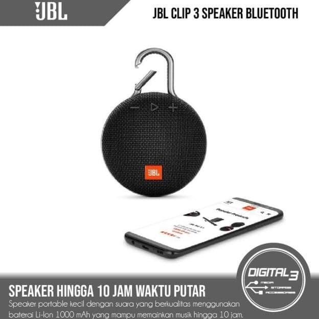Speaker Bluetooth JBL Clip 3 Original Wireless Clip3 (JBL Resmi) viral