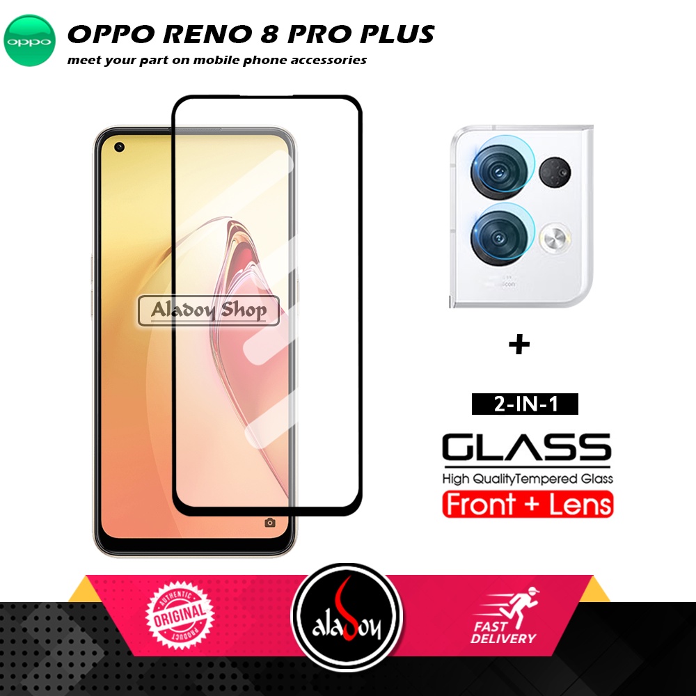 PAKET 2 IN 1 Tempered Glass Layar Oppo Reno 8 Pro Plus + Tempered Glass Camera