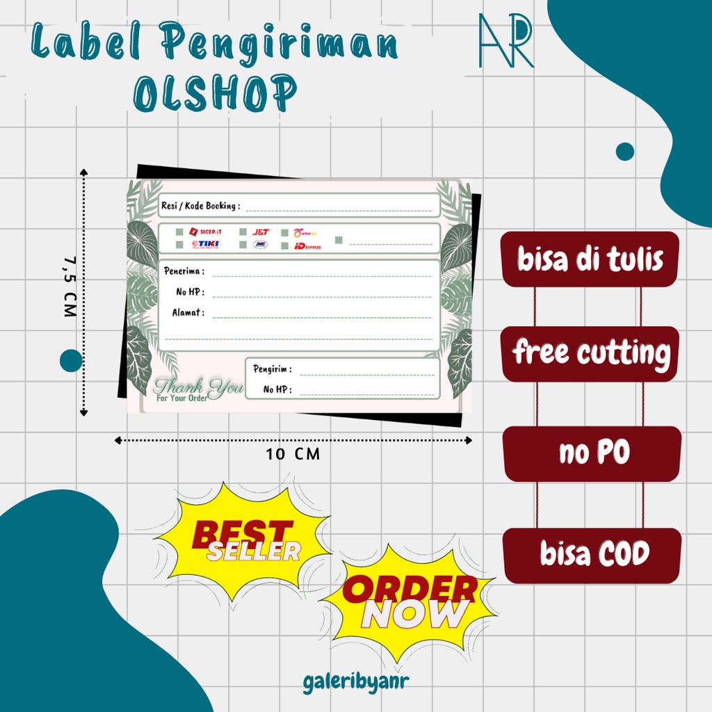 STIKER PENGIRIMAN | STIKER PENGIRIMAN ALAMAT OLSHOP | STIKER LABEL PENGIRIMAN ALAMAT OLSHOP |LABEL P