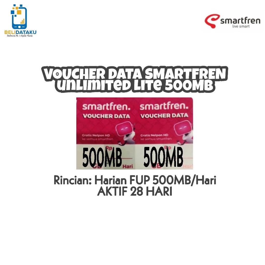 VOUCHER DATA SMARTFREN UNLIMITED LITE 500 MB
