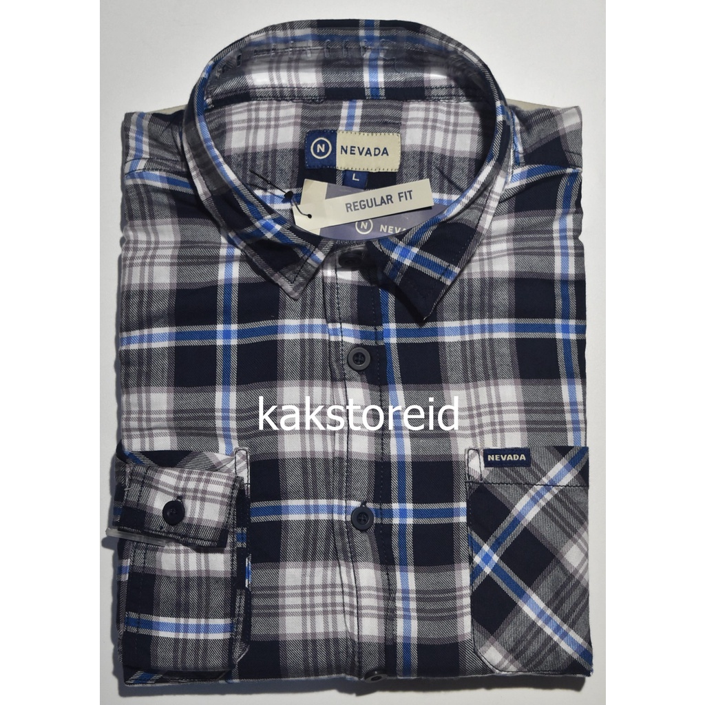 Kemeja Pria Nevada Navy Lengan Panjang OWE 200