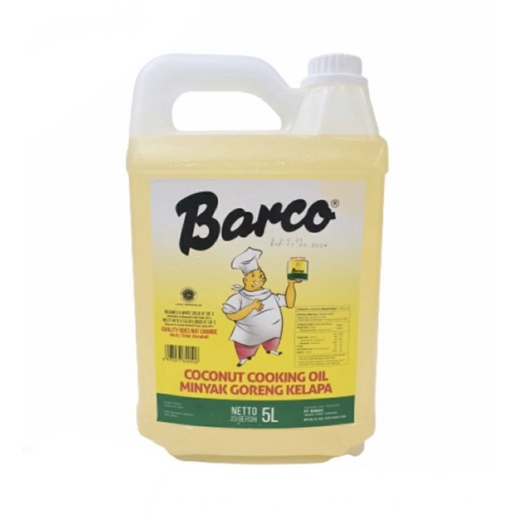 

Minyak goreng kelapa/Coconut cooking oil Barco/5 liter/minyak kelapa/Minyak Goreng Kelapa/Minyak Goreng Barco/Coconut Cooking Oil 5L-Jerigen/ minyak kelapa