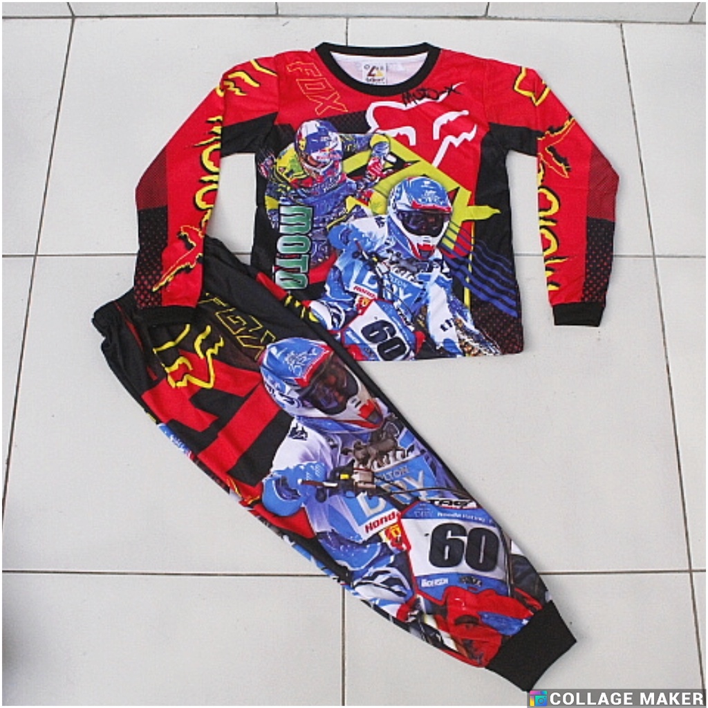 Setelan baju balap motor cross/baju cross anak size 2-12 thn